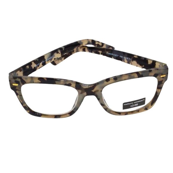Marilyn Monroe Accessories - MARILYN MONROE WOMEN'S READING GLASSES +2.00 - GRAY & BLACK RECTANGLE FRAME